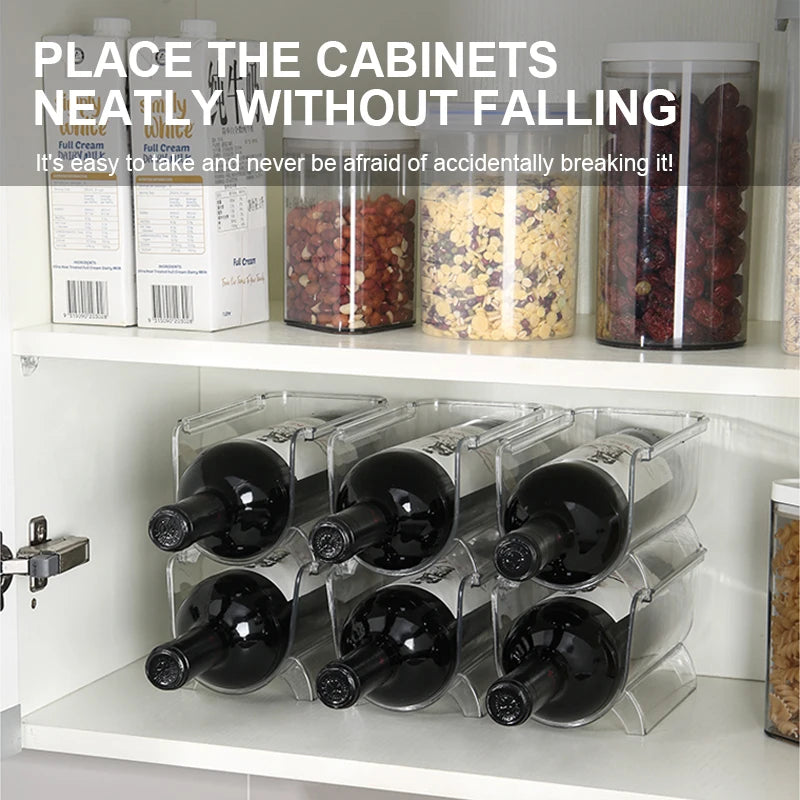 1/2/4Pcs Stackable Wine Rack Refrigerator Organizer Universal Bottle Holder