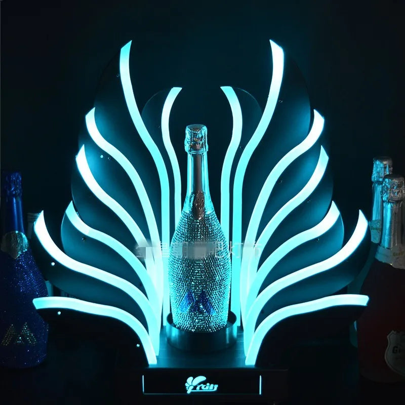 Peacock Tail LED Luminous Wine Bottle Holder Rechargeable