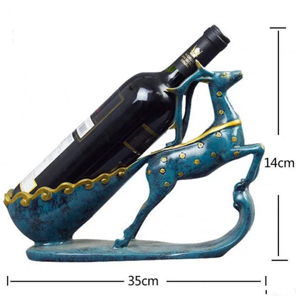 Golden Blue Peacock Wine Bottle Holder