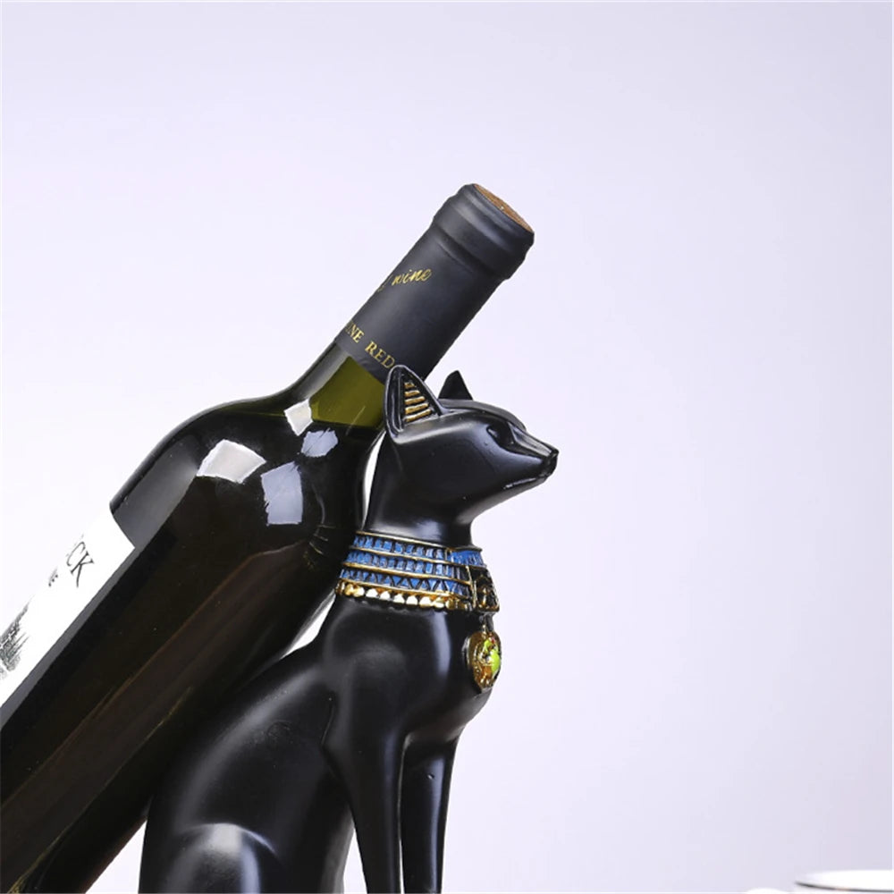 25cm (10inches) Resin Egyptian Cat, Wine Bottle Holder