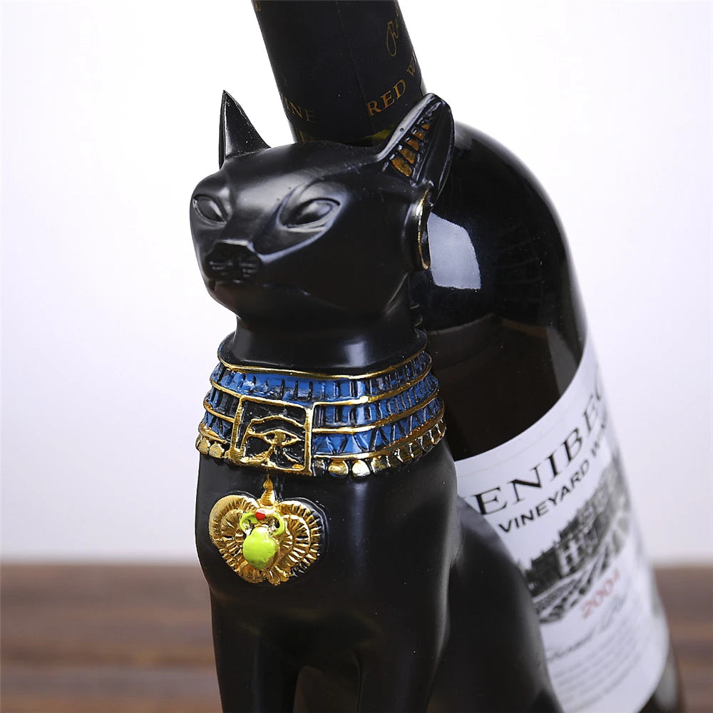 25cm (10inches) Resin Egyptian Cat, Wine Bottle Holder