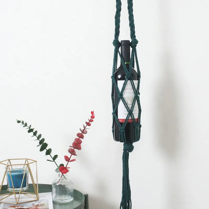 Knotted Macrame Wine Bottle Holder