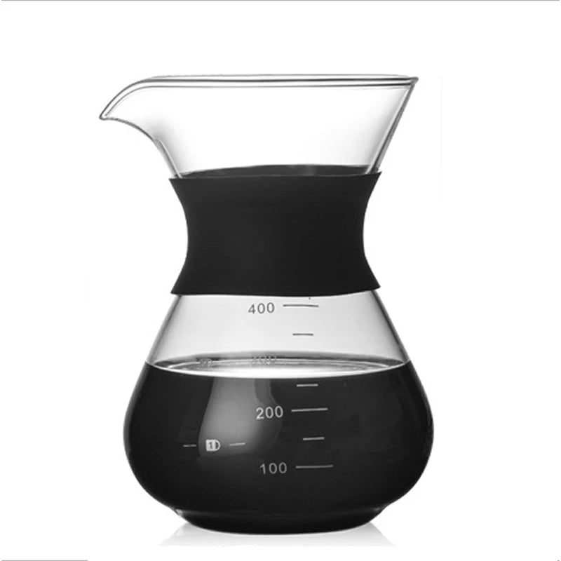 400ml/2 Cup Heat-resistant Glass Espresso Coffee Maker Funnel Style Pour Over Machine