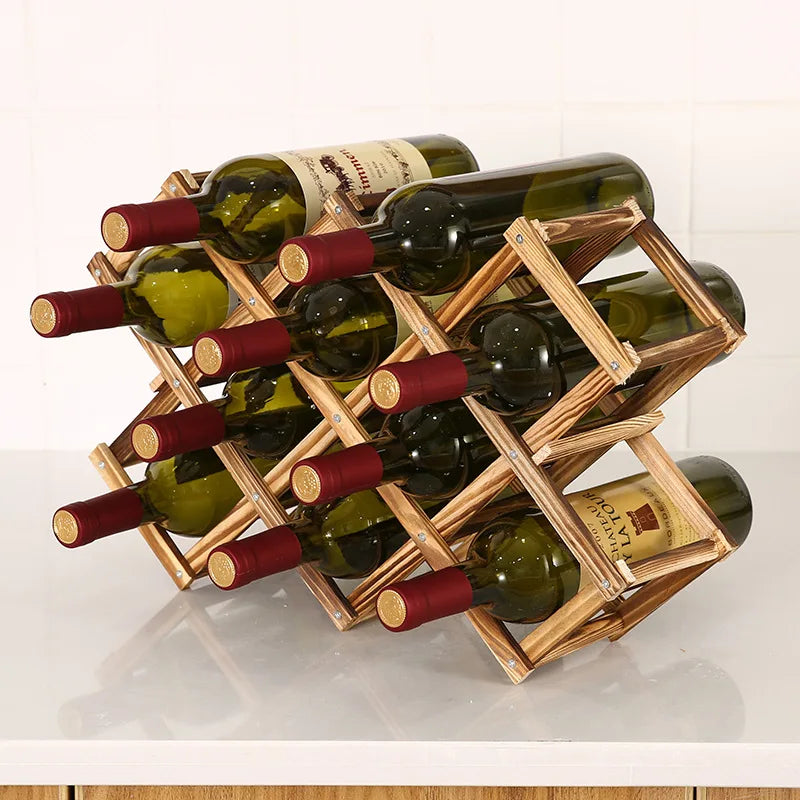 Collapsible Wooden Wine racks bottle cabinet