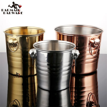 3L/5L/7L Tiger Head Stainless Steel Ice Bucket (Gold, Silver, and Copper)