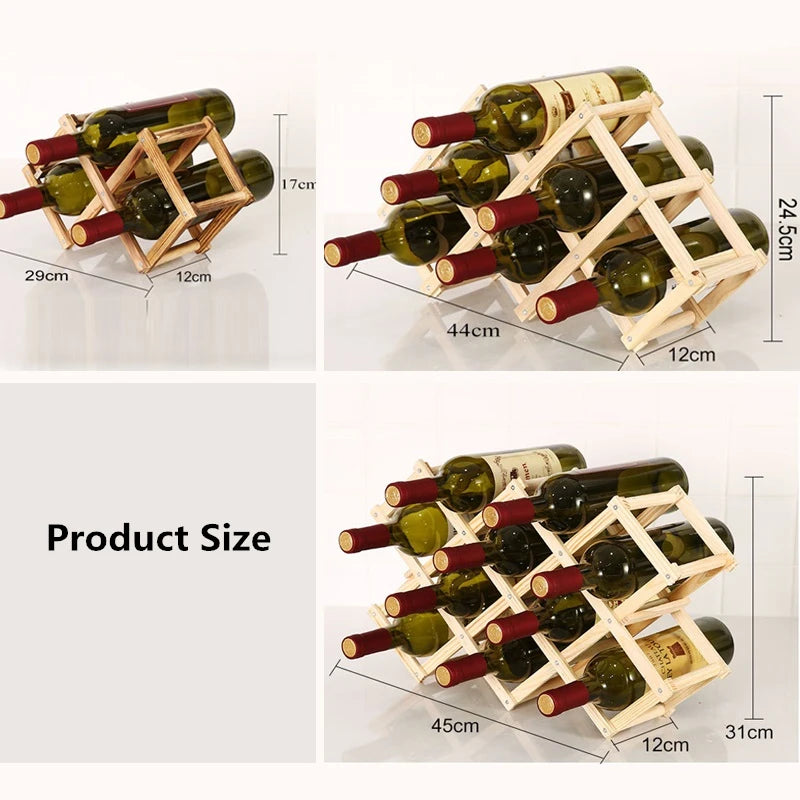 Collapsible Wooden Wine racks bottle cabinet