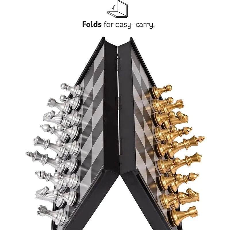 36cm*36cm Magnetic Metal Folding Chess Set, Felted Game Board