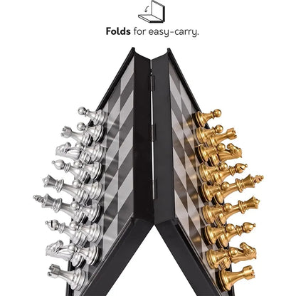 36cm*36cm Magnetic Metal Folding Chess Set, Felted Game Board