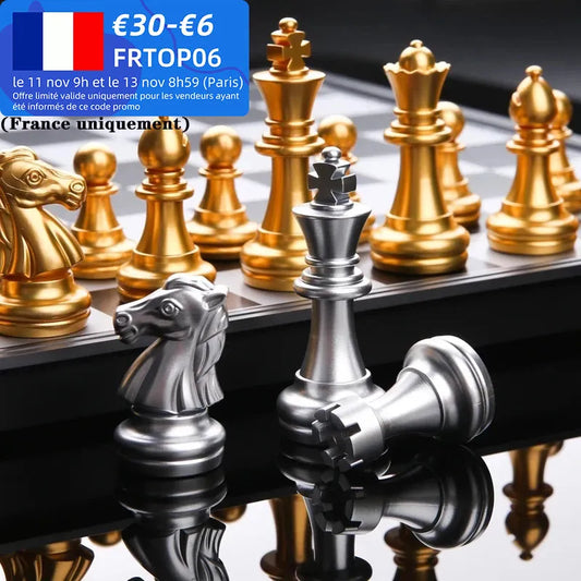 36cm*36cm Magnetic Metal Folding Chess Set, Felted Game Board