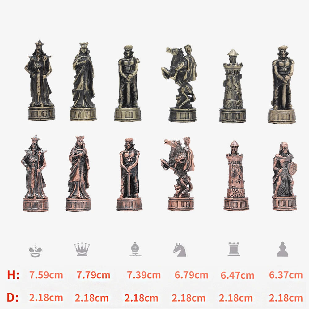 Metal Theme Chess 32pcs, Luxury Knight