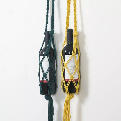 Knotted Macrame Wine Bottle Holder