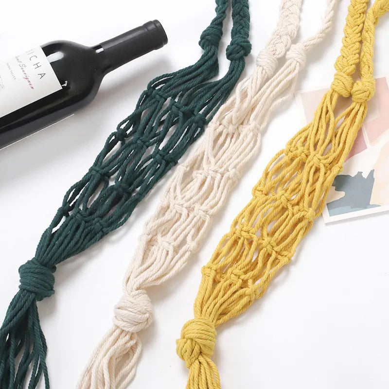 Knotted Macrame Wine Bottle Holder