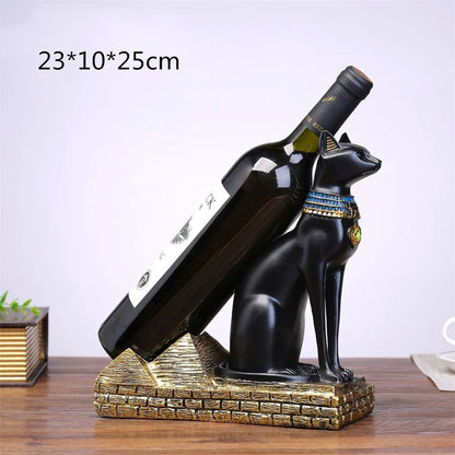 25cm (10inches) Resin Egyptian Cat, Wine Bottle Holder