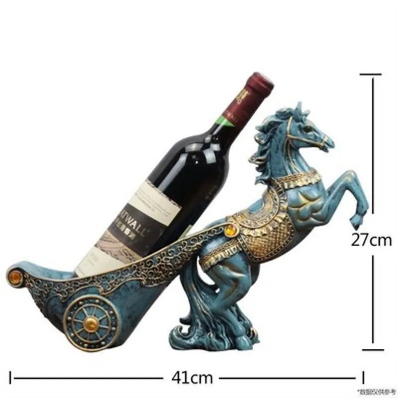 Golden Blue Peacock Wine Bottle Holder