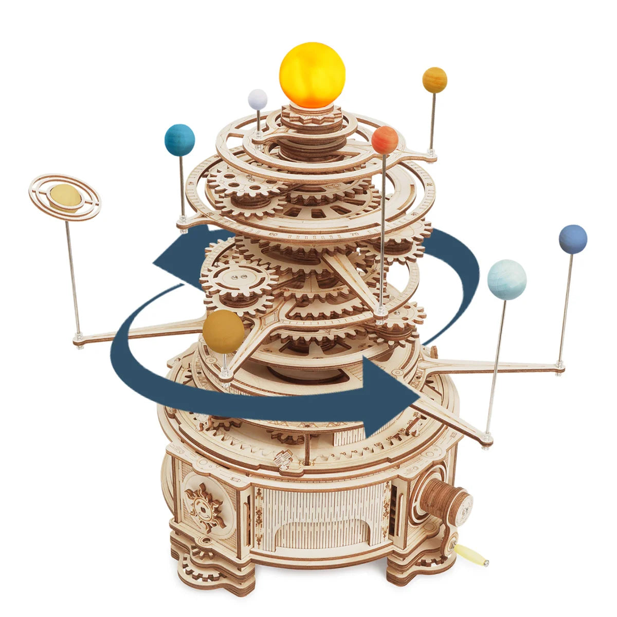 Robotime ROKR 316PCS Rotatable Mechanical Orrery 3D Wooden Puzzle Games Assemble Model Building Kits Toys Gift for Children Boys