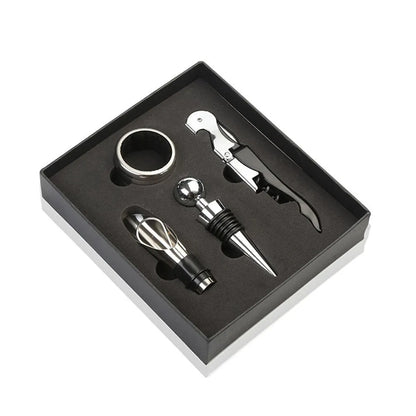 4pcsWine Bottle Opener with Gift Box, Stainless Steel Decanter, Wine Corks Screw Cap, Opener