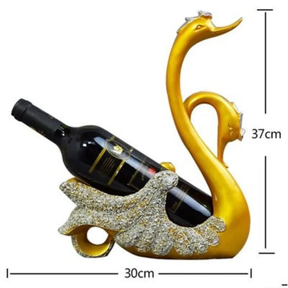 Golden Blue Peacock Wine Bottle Holder