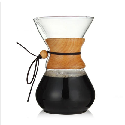 400ml/2 Cup Heat-resistant Glass Espresso Coffee Maker Funnel Style Pour Over Machine