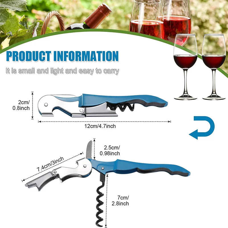 Waiter Corkscrew Wine Openers, Multi-Functional 2 In 1 Bottle Openers, Stainless Steel Wine Key