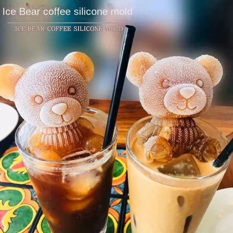 Little Bear Ice Cube Ice Maker Mold Silicone Ice Grid Self Made Ice Bear Model Making Artifact Soft Rubber Mold