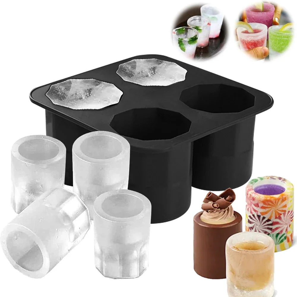 Ice Cup Cube Tray Mold Makes Shot Glasses Ice Mould Novelty Gifts Ice Cube Tray Summer Drinking Tool Ice Shot Glass Mold