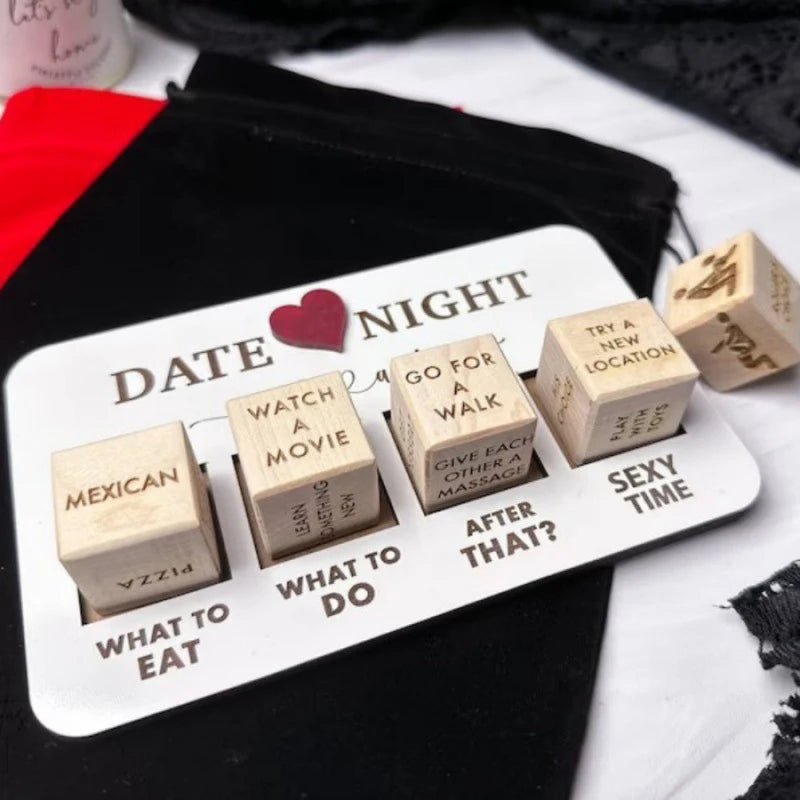 Wood Date Night Dice Set,  After Dark Edition Funny Game For Couples