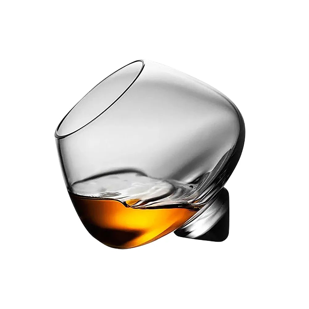 250ML Irregular Whiskey Wine Glass, Rotating -Whiskey, Brandy, Cocktail Tumbler Bar Glass