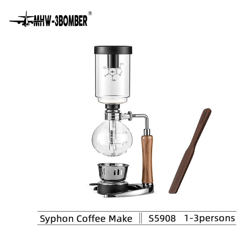 Siphon Coffee Maker Pots, Vintage Handle Syphon Coffee Maker, Vacuum Glass Espresso