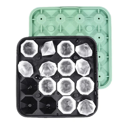 16 Grid Diamond Ice Tray Mold Box Food Grade Silicone Ice Cube Blocks Maker Mould Machine Whiskey Wine Bar Tools Kitchen Gadgets