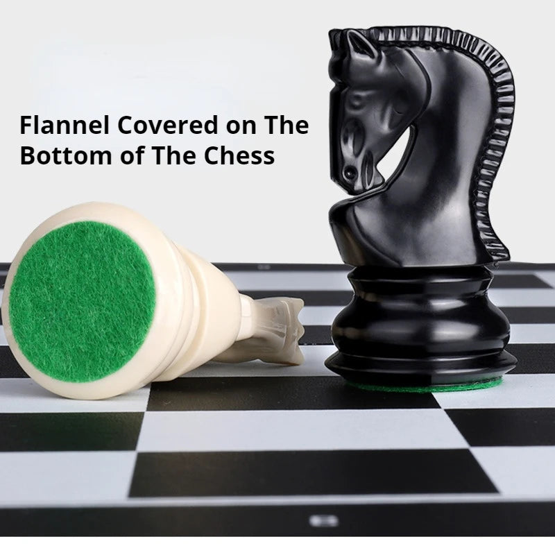 Luxury Large Foldable Chess Set Plastic Nonmagnetic Heavy Chess Pieces For Children Family Travel Chess Board Table Game Gifts