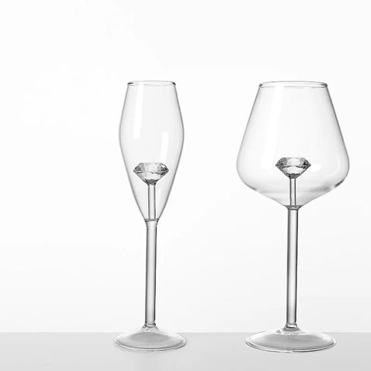 1 Piece Creative 3D Clear Diamond Glass; Red White Wine Glasses; Champagne Flute; Goblets