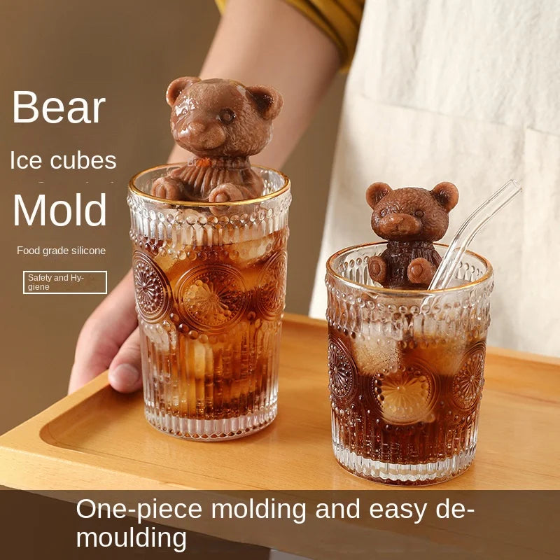 Little Bear Ice Cube Ice Maker Mold Silicone Ice Grid Self Made Ice Bear Model Making Artifact Soft Rubber Mold