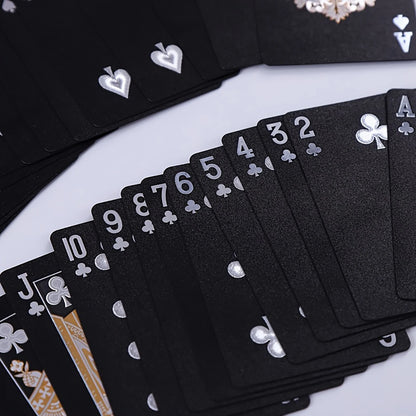 Waterproof Playing Cards, Set Of 54 Rose Pattern, Black Foil Poker Cards, Creativesuperb for campling trips, water parks, etc