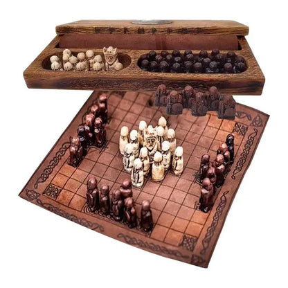 Viking Chess Set Board Game Asymmetric Chess Board Portable Strategy Games Learning Toys Chess Gifts Party Supplies For Kids