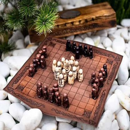 Viking Chess Set Board Game Asymmetric Chess Board Portable Strategy Games Learning Toys Chess Gifts Party Supplies For Kids