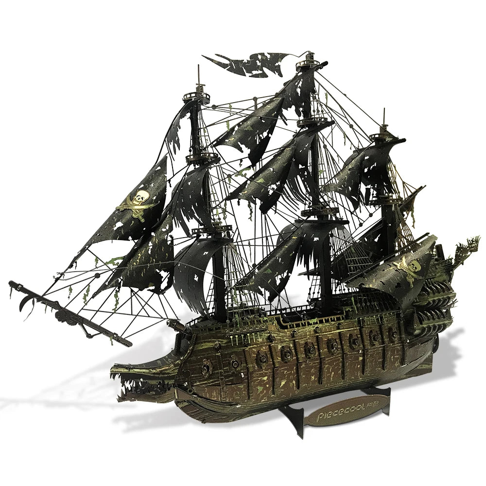 Piececool 3D Metal Puzzle The Flying Dutchman Model Building Kits Pirate Ship Jigsaw for Teens Brain Teaser DIY Toys