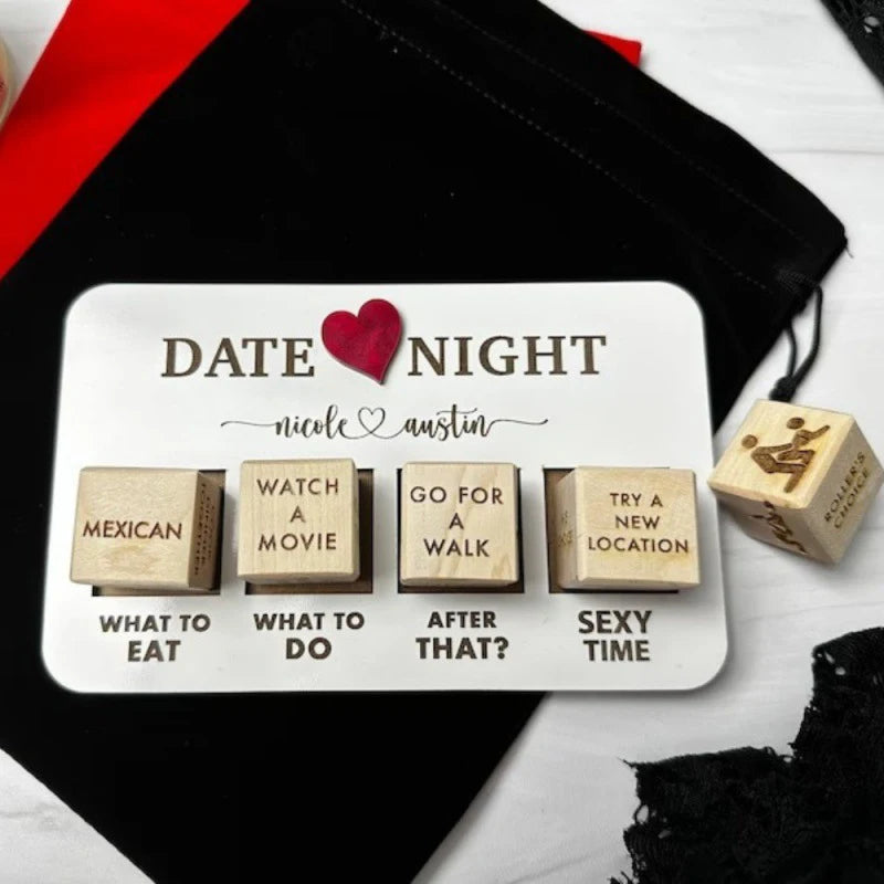 Wood Date Night Dice Set,  After Dark Edition Funny Game For Couples