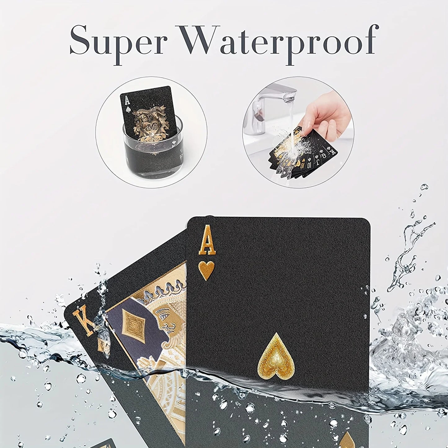 Diamond waterproof black playing cards, playing cards, high definition, not easy to bend