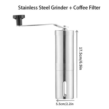 1pc Portable Manual Coffee Bean Grinder with Hand Crank -Fine to Coarse Grind for Espresso and Travel