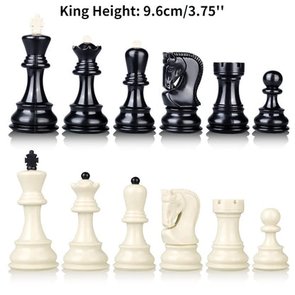 Luxury Large Foldable Chess Set Plastic Nonmagnetic Heavy Chess Pieces For Children Family Travel Chess Board Table Game Gifts