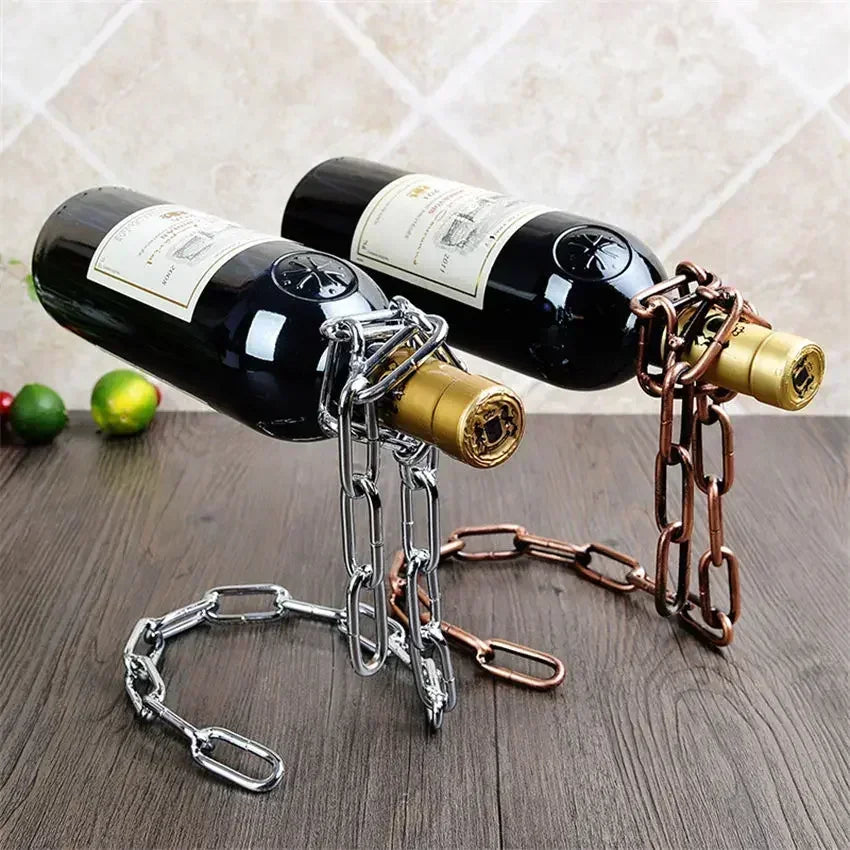 Magical Suspension iron Chain Wine Racks One Bottle Wine Display Racks