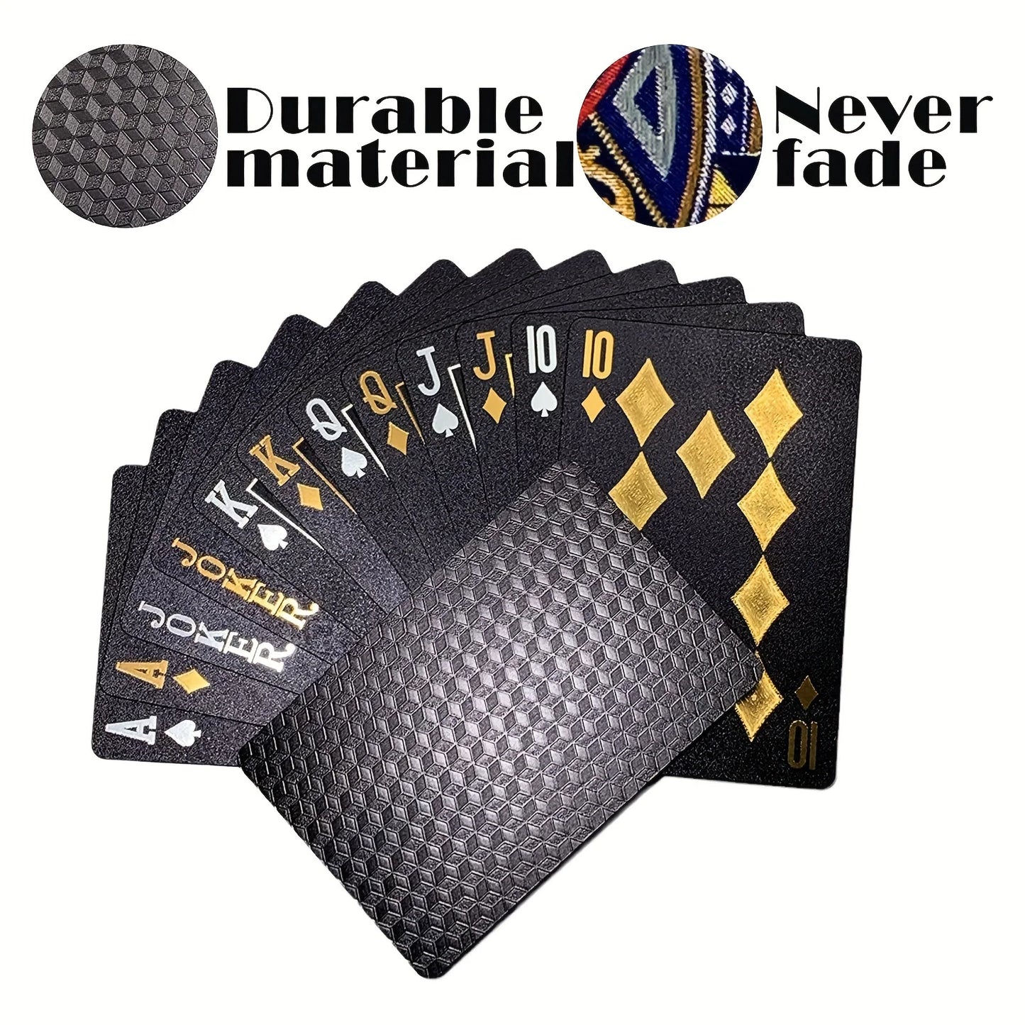 Diamond waterproof black playing cards, playing cards, high definition, not easy to bend