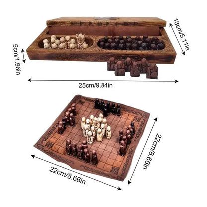 Viking Chess Set Board Game Asymmetric Chess Board Portable Strategy Games Learning Toys Chess Gifts Party Supplies For Kids