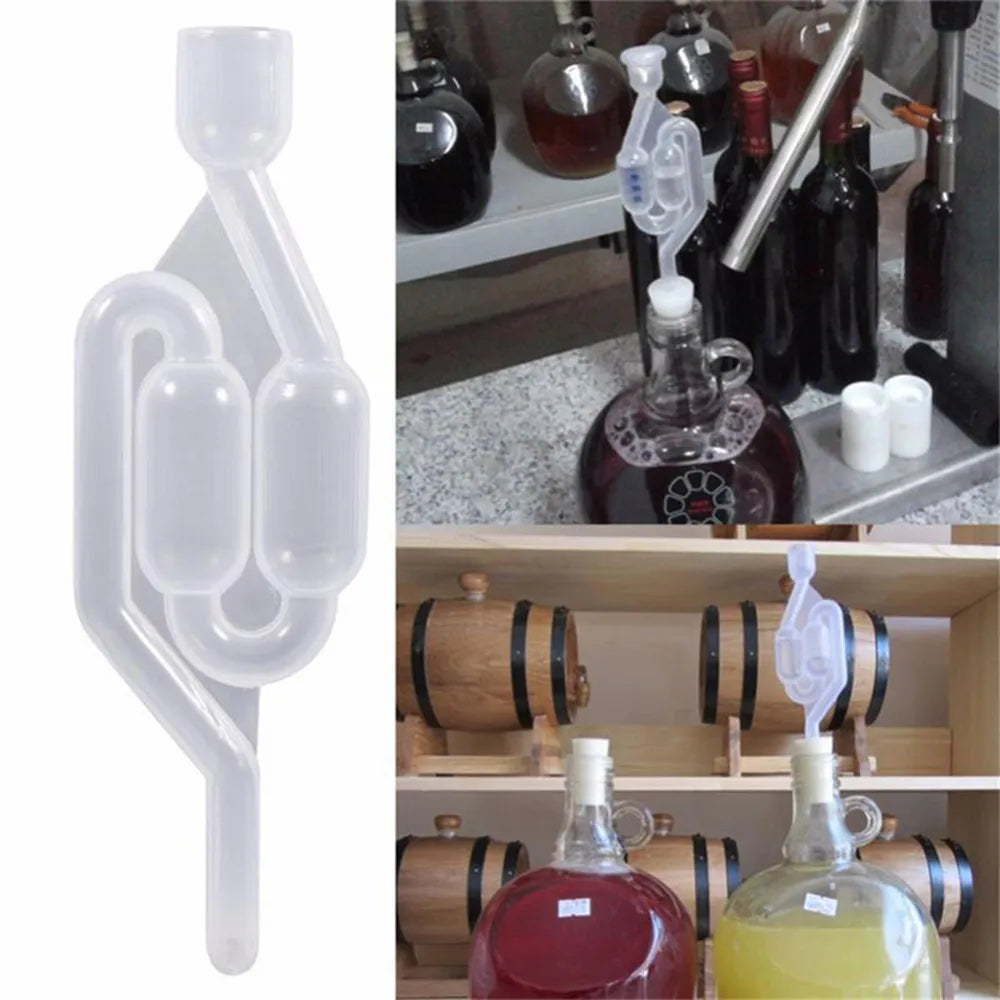 Brew/Wine Water Sealed Exhaust -One Way Fermentation Airlock,  Home Plastic Water Sealed Valves, Wine Making Accessory