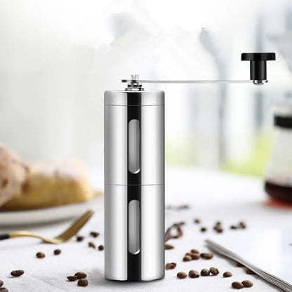 1pc Portable Manual Coffee Bean Grinder with Hand Crank -Fine to Coarse Grind for Espresso and Travel