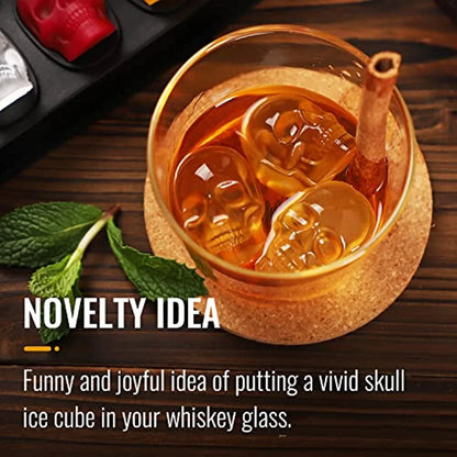 ice machine mold for whiskey - 10 cavity skull ice cube tray with funnel - Skull silicone mold for baking, chocolate