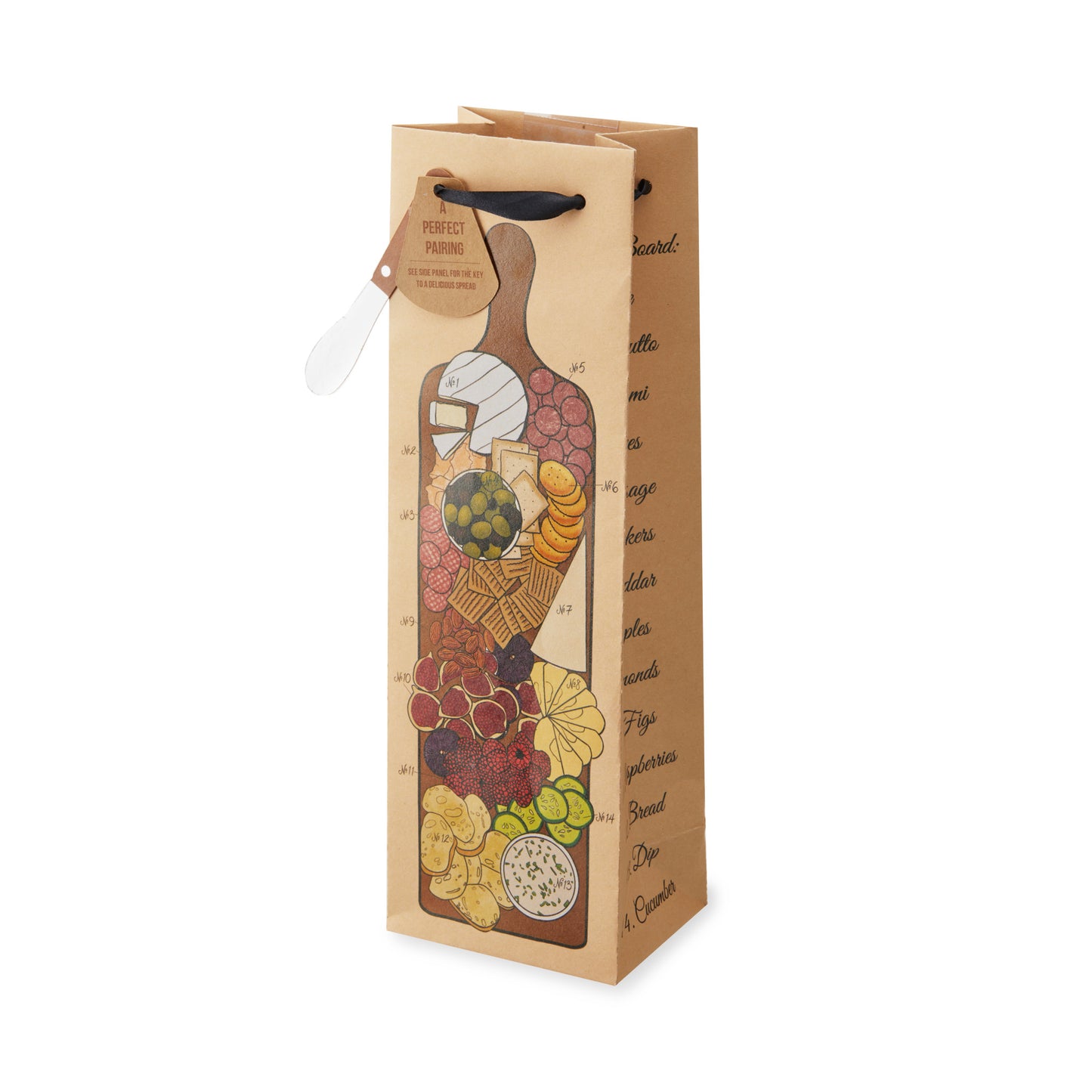 Charcuterie Board Kraft Single Bottle Wine Bag-0