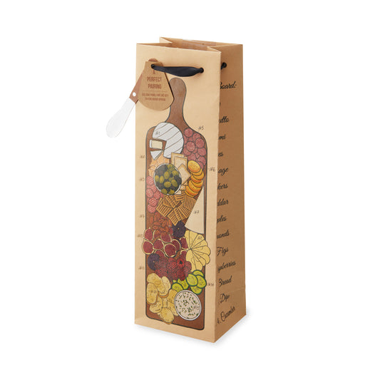 Charcuterie Board Kraft Single Bottle Wine Bag-0